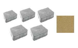 Плитка тротуарная, в комплекте 5 камней, Антик 3А.6, желтый, завод Выбор