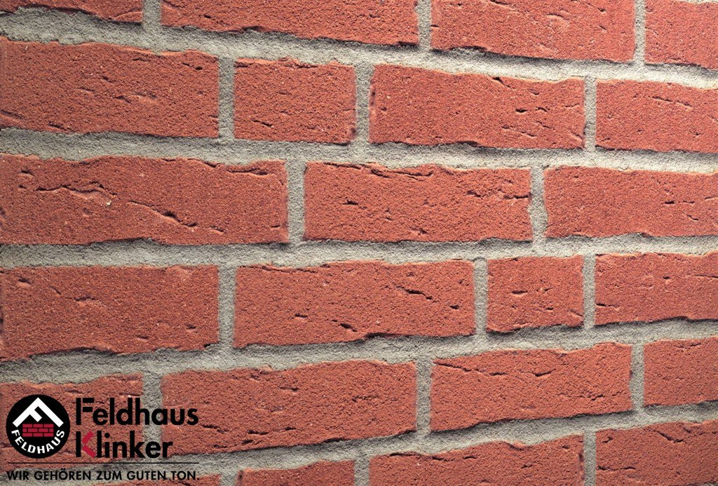 Фасадная плитка ручной формовки Feldhaus Klinker R694 Sintra carmesi NF14, 240*14*71 мм