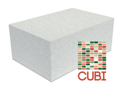 Блок газосиликатный стеновой для малоэтажного строительства CUBI (ЕЗСМ), ровный, плотностью D500, шириной 200 мм, длиной 625 мм, высотой 250 мм.  