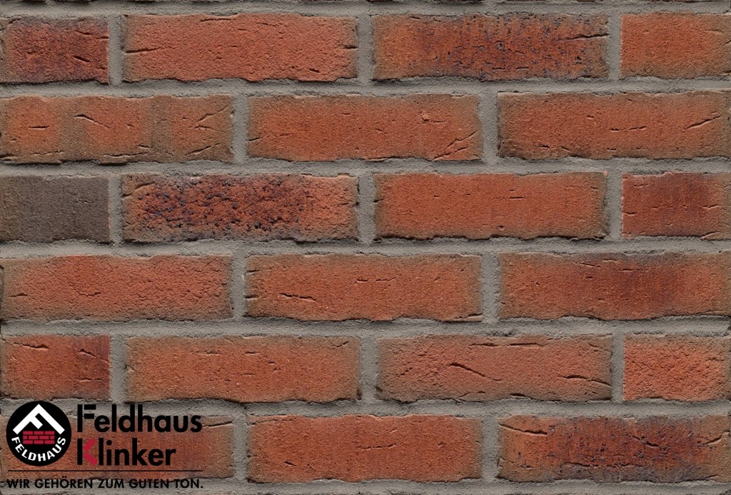 Фасадная клинкерная плитка Feldhaus Klinker R698 sintra terracotta bario NF14, 240*14*71 мм