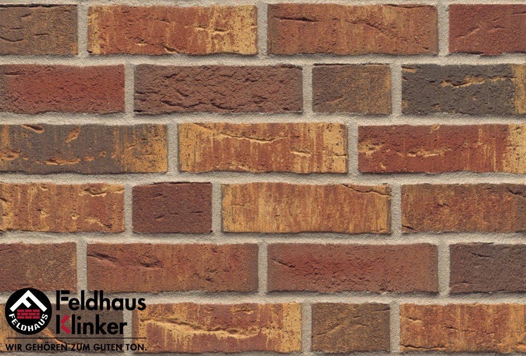 Фасадная плитка ручной формовки Feldhaus Klinker R686 Sintra ardor calino NF14, 240*14*71 мм